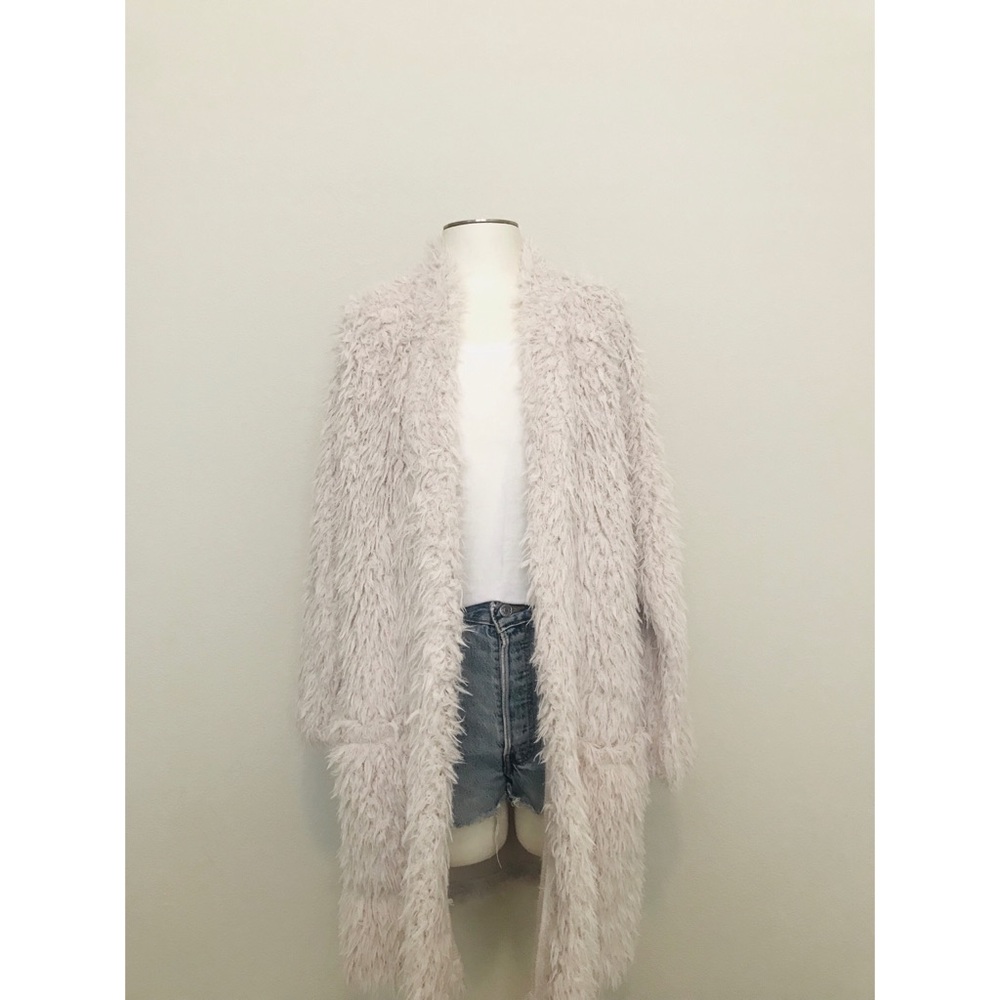 Zara Faux Fur Longline Cardigan